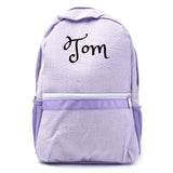 Personalized Purple seersucker knapsack