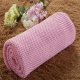 Personalized Knitted 100% Cotton Plain Pink Blanket