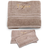 Personalized Beige bath SET / premium Quality 100% Cotton