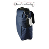 Personalized Quilted Messenger diaper bag -Navy