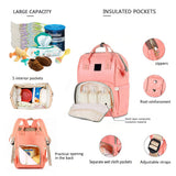 Personalized Large Diaper Bag Knapsack set -Orange -Cosmetic Purse Included