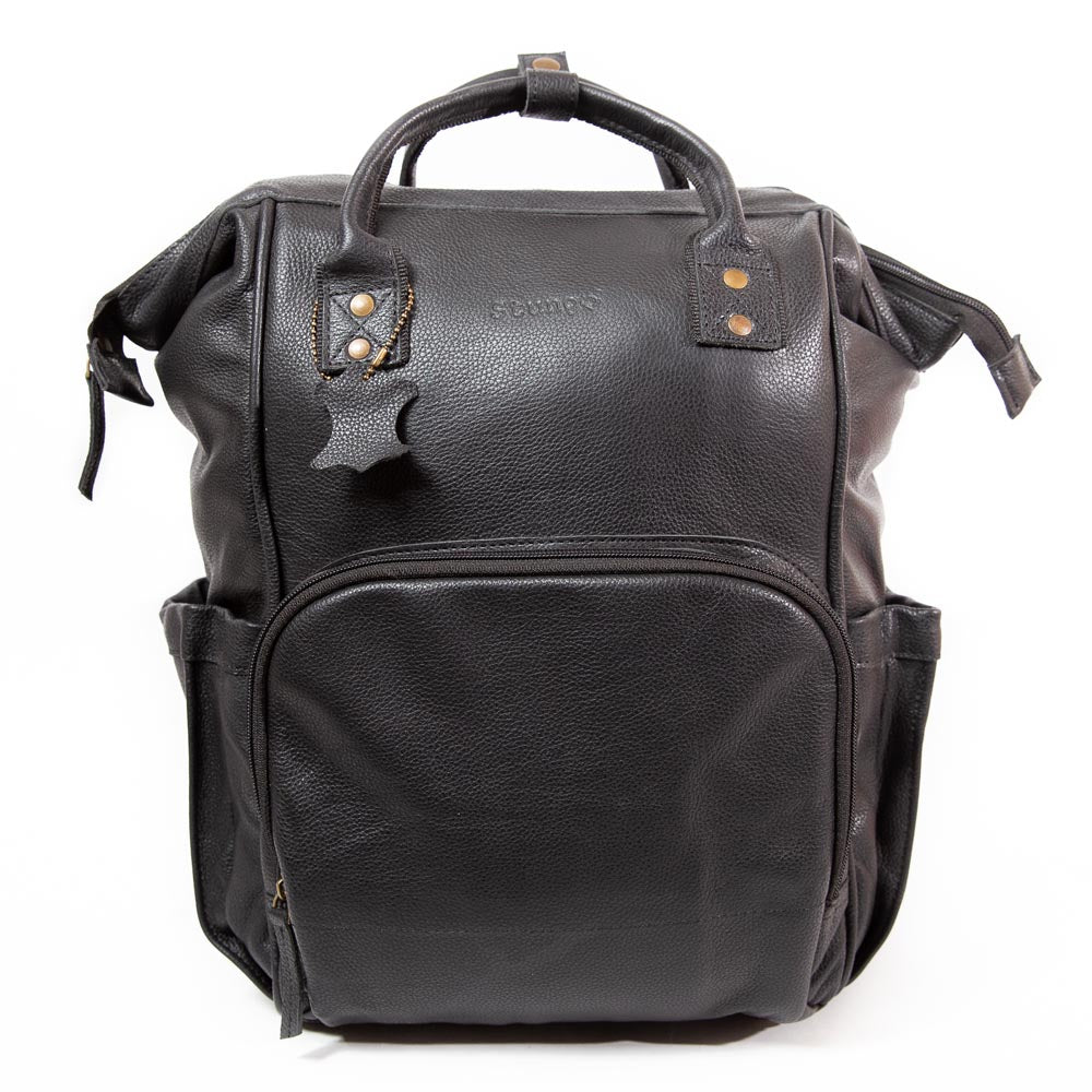Large Tan Leather Diaper Bag Knapsack