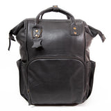 Large Tan Leather Diaper Bag Knapsack