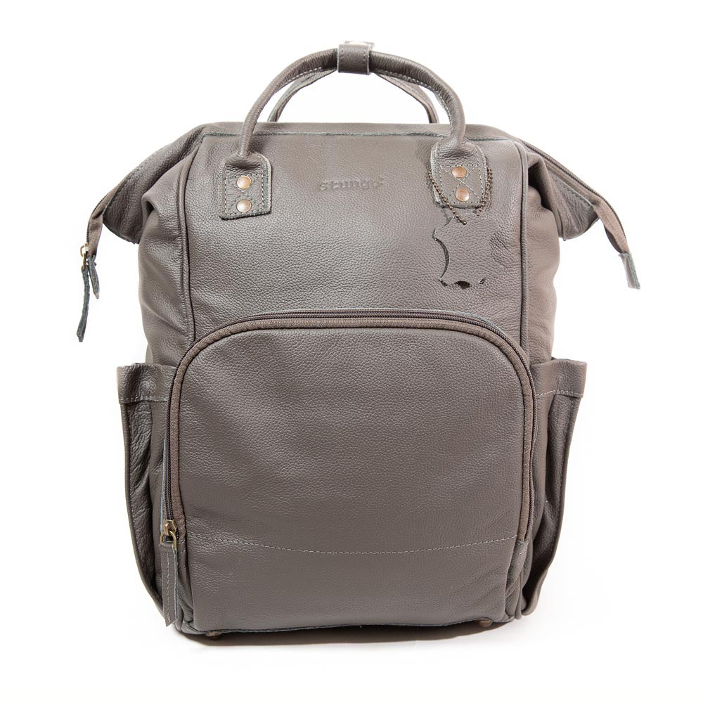 Large Tan Leather Diaper Bag Knapsack