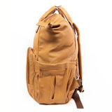 Large Tan Leather Diaper Bag Knapsack