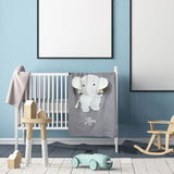 Personalized Knitted 100% Cotton Elephant 3D Blanket -Grey