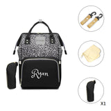 Personalized Large Diaper Bag Knapsack set -Leopard