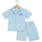 Personalized Blue seersucker Pajama