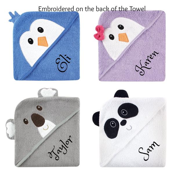 Personalized Name Hooded Baby Towel- 4 Styles
