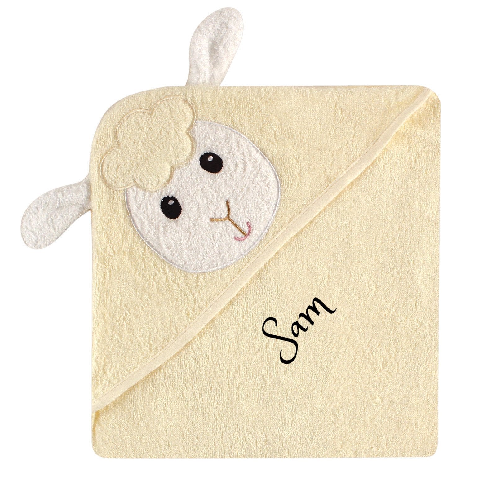 Personalized Hooded Baby Towel- LAMB