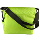 Personalized - Quilted Messenger diaper bag -Lime