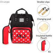 Personalized Large Diaper Bag Knapsack set -Minnie -Cosmetic Purse Included