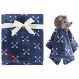 Personalized Animal Blanket & security blanket Set For Baby - Hedgehog