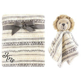 Personalized Animal Blanket & security blanket Set For Baby - Lion