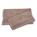 Personalized Beige Hand towel and Washcloth/Premium Quality 100% Cotton