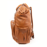 Large Brown Leather Diaper Bag Knapsack
