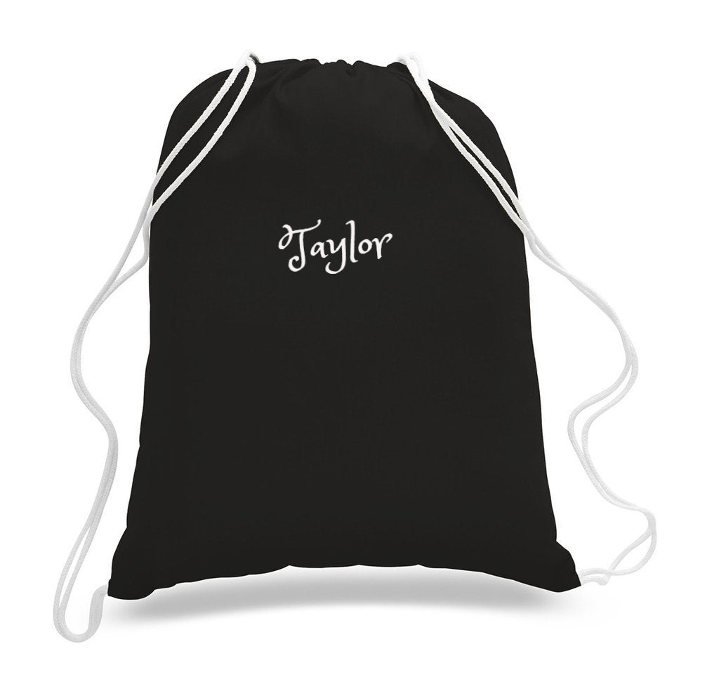 Personalized Cotton Drawstring Backpacks -3 Colors For Travel /School Bag