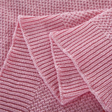 Personalized Knitted 100% Cotton Plain Pink Blanket