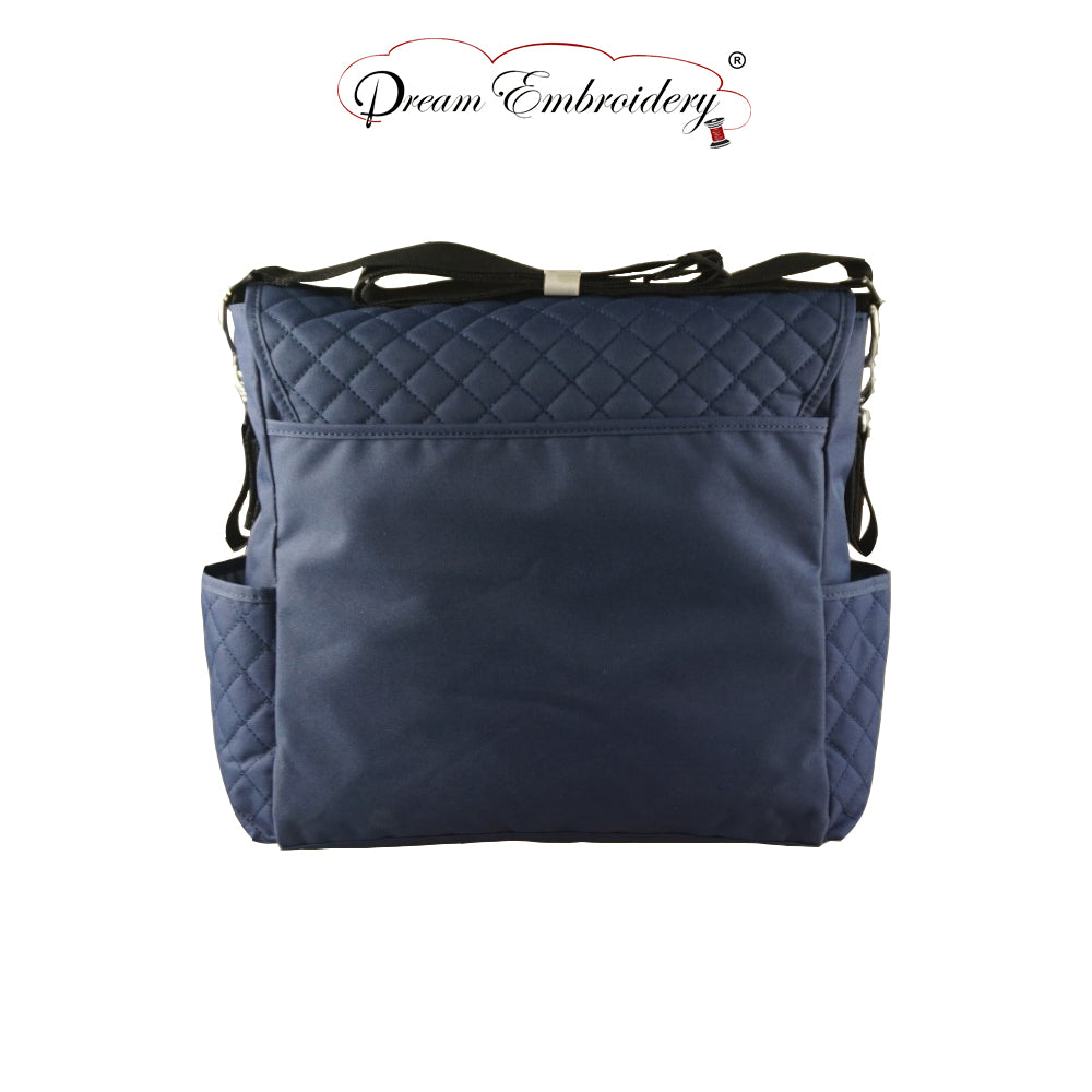 Personalized Quilted Messenger diaper bag -Navy
