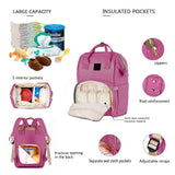 Personalized Large Diaper Bag Knapsack set -Purple Cosmetic Purse Included