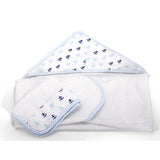 Personalized Hooded Baby Towel And Washcloth - Blue
