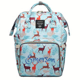 Personalized Large Diaper Bag Knapsack set -Blue Deer