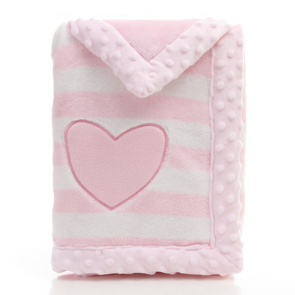 Personalized Thick & cozy Stripped Blanket -Pink