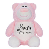 Personalized Baby plush animal - Pink bear