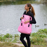 Personalized Quilted Messenger diaper bag -Pink
