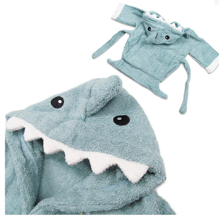 Personalized Terry Robe -Blue Shark